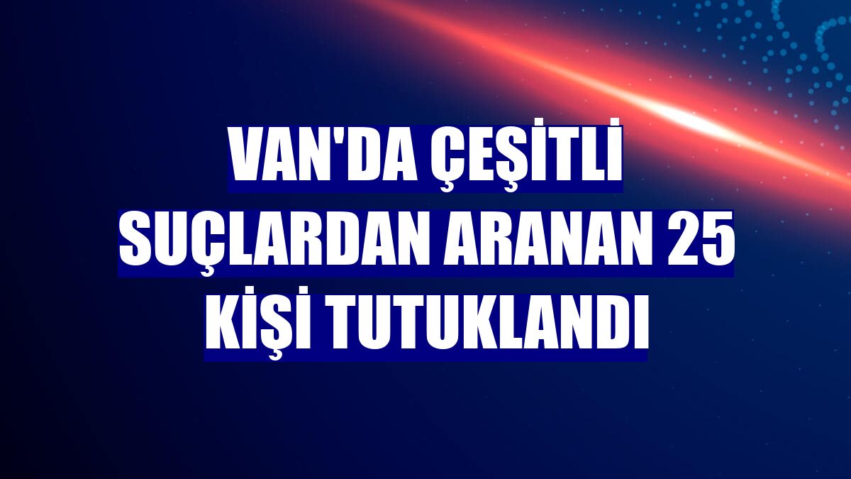 Van'da çeşitli suçlardan aranan 25 kişi tutuklandı