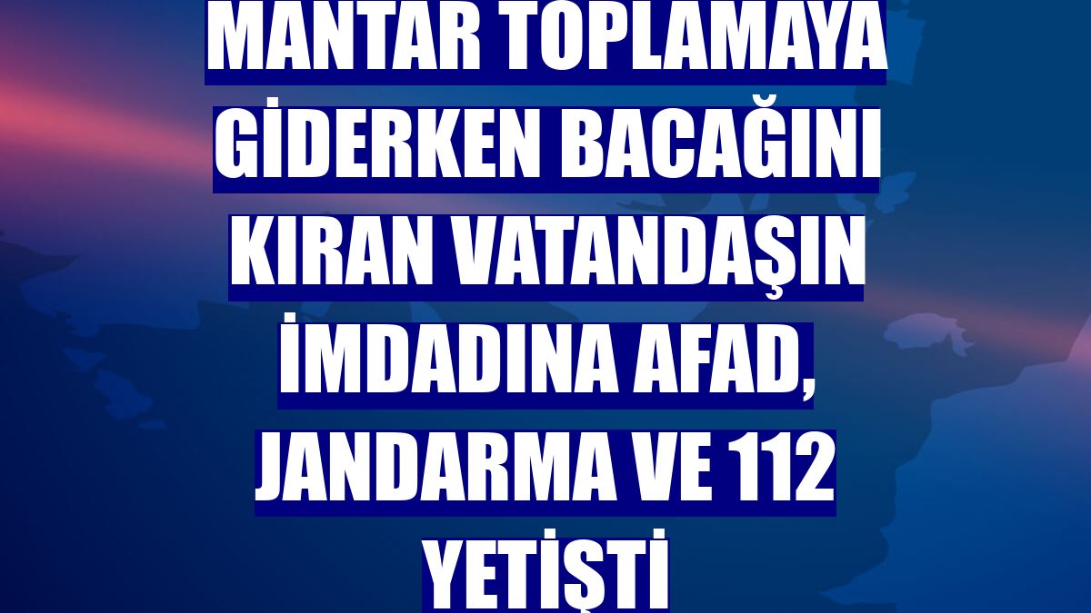 Mantar toplamaya giderken bacağını kıran vatandaşın imdadına AFAD, jandarma ve 112 yetişti