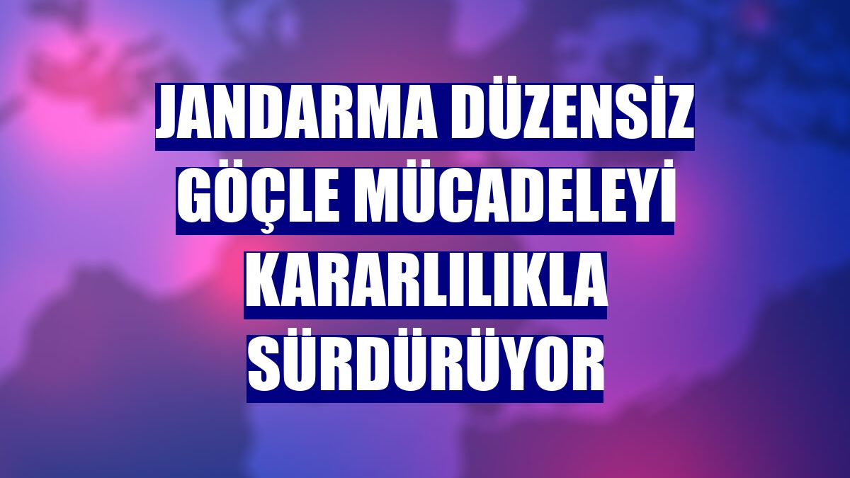 Jandarma düzensiz göçle mücadeleyi kararlılıkla sürdürüyor