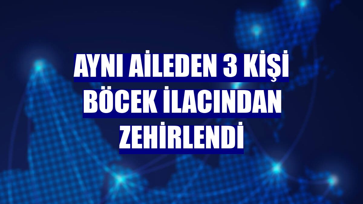Aynı aileden 3 kişi böcek ilacından zehirlendi