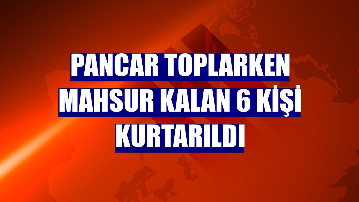 Pancar toplarken mahsur kalan 6 kişi kurtarıldı