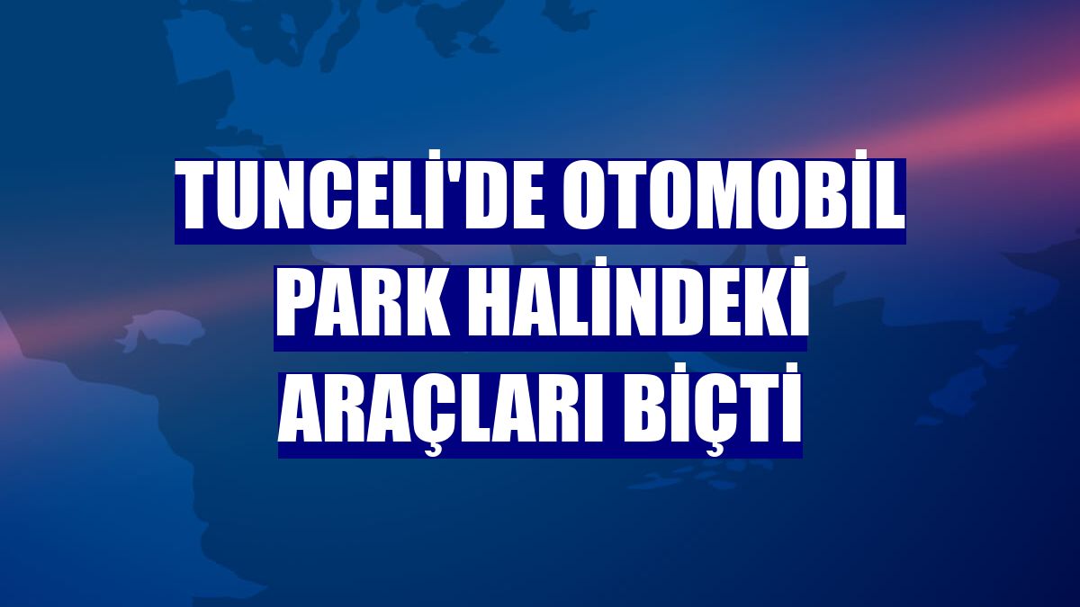 Tunceli'de otomobil park halindeki araçları biçti