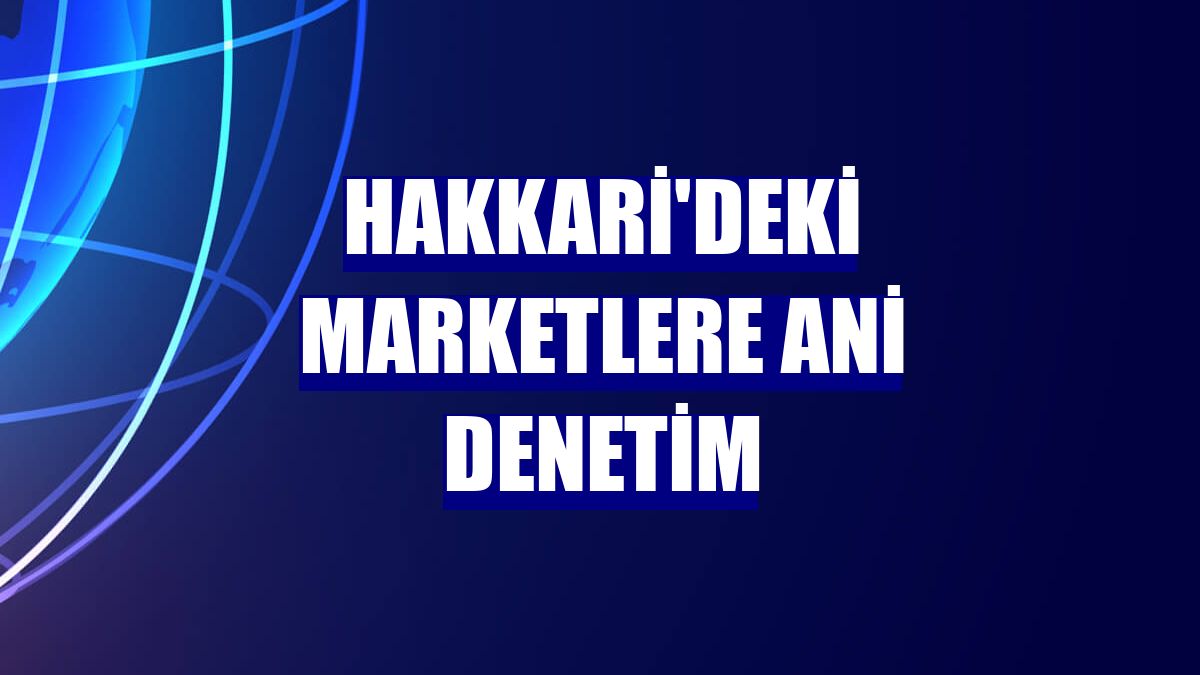 Hakkari'deki marketlere ani denetim