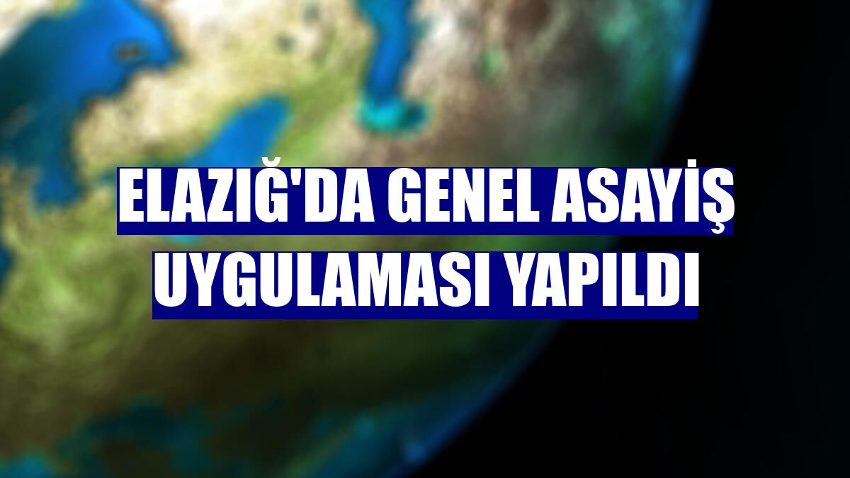Elazığ'da genel asayiş uygulaması yapıldı