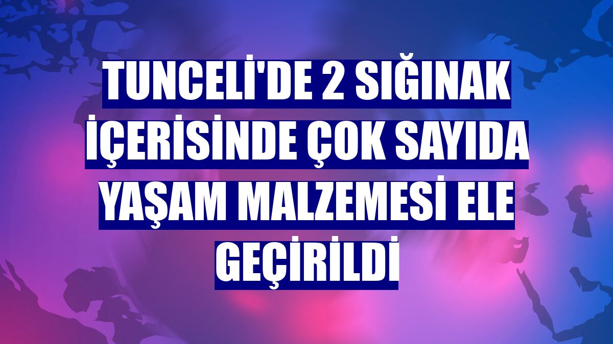 Tunceli'de 2 sığınak içerisinde çok sayıda yaşam malzemesi ele geçirildi