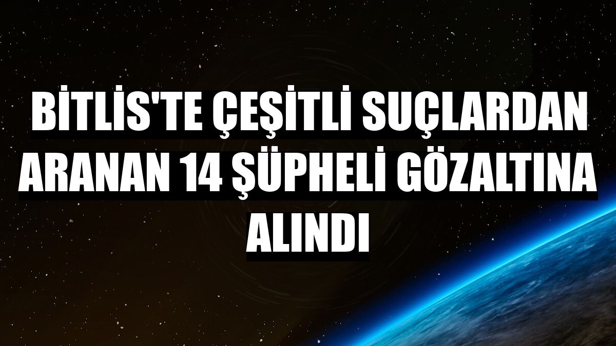 Bitlis'te çeşitli suçlardan aranan 14 şüpheli gözaltına alındı