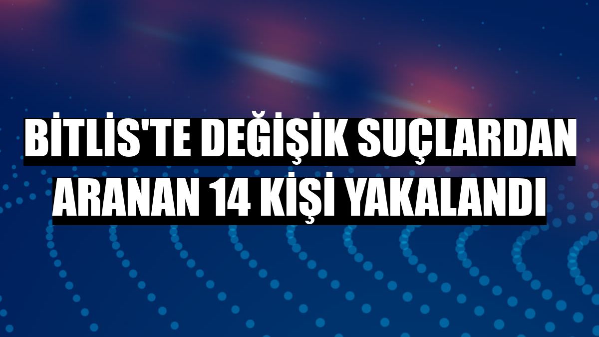 Bitlis'te değişik suçlardan aranan 14 kişi yakalandı