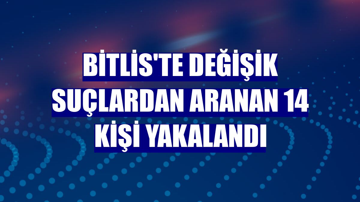 Bitlis'te değişik suçlardan aranan 14 kişi yakalandı
