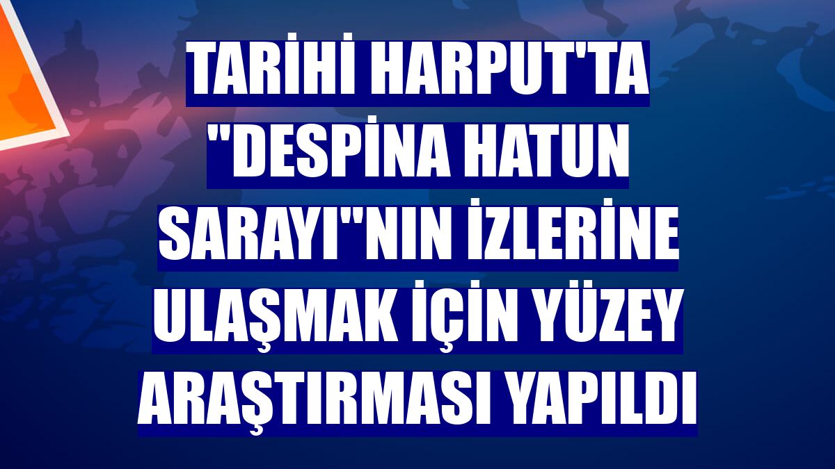 Tarihi Harput'ta "Despina Hatun Sarayı"nın izlerine ulaşmak için yüzey araştırması yapıldı