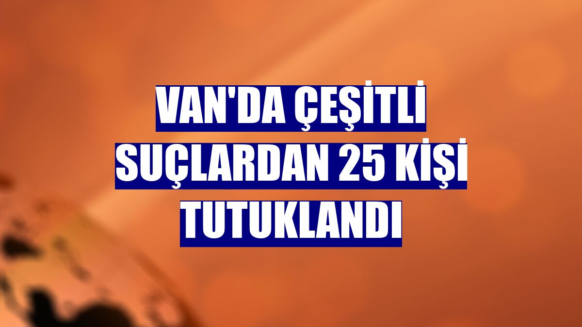 Van'da çeşitli suçlardan 25 kişi tutuklandı