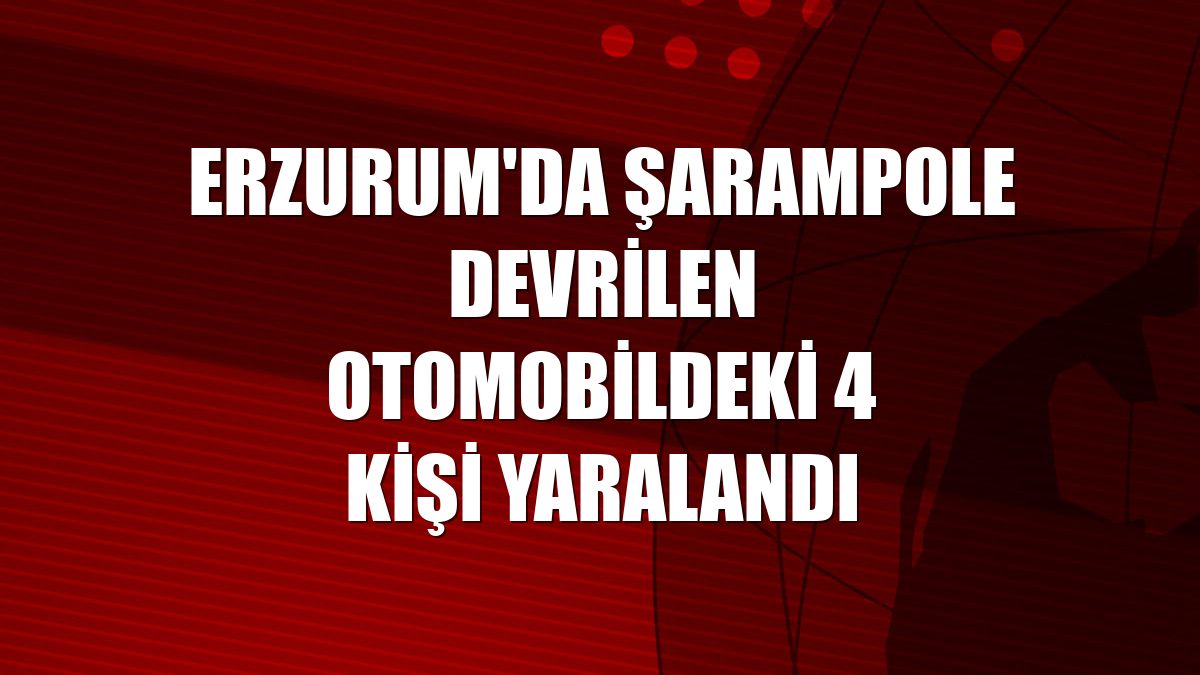Erzurum'da şarampole devrilen otomobildeki 4 kişi yaralandı