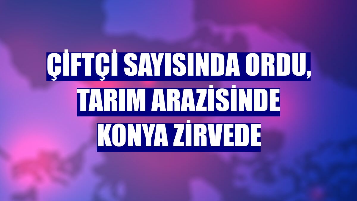 Çiftçi sayısında Ordu, tarım arazisinde Konya zirvede