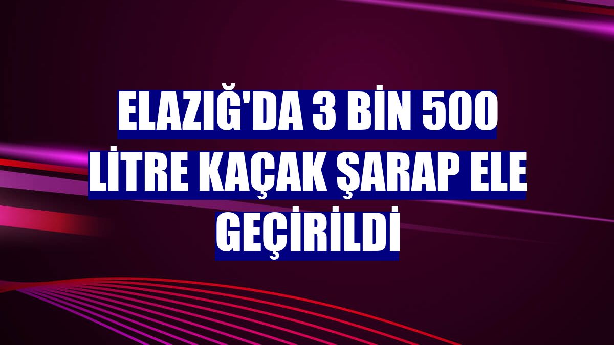 Elazığ'da 3 bin 500 litre kaçak şarap ele geçirildi