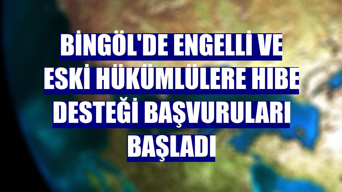 Bingöl'de engelli ve eski hükümlülere hibe desteği başvuruları başladı