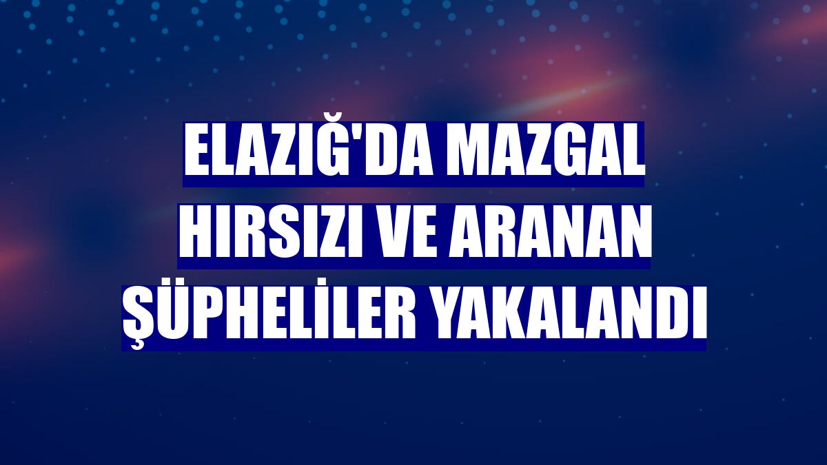 Elazığ'da mazgal hırsızı ve aranan şüpheliler yakalandı