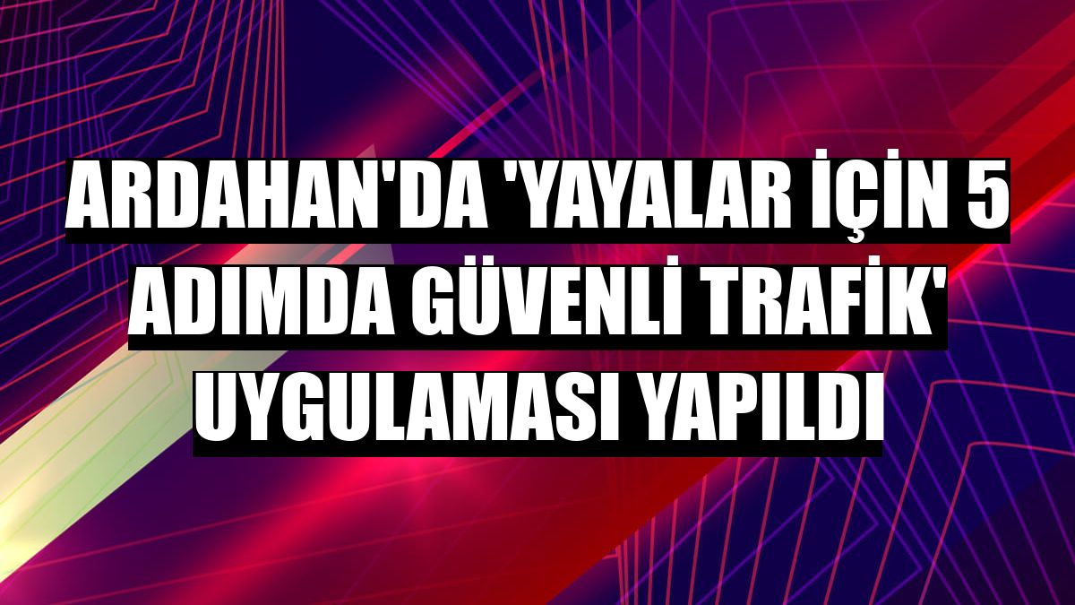 Ardahan'da 'Yayalar İçin 5 Adımda Güvenli Trafik' uygulaması yapıldı