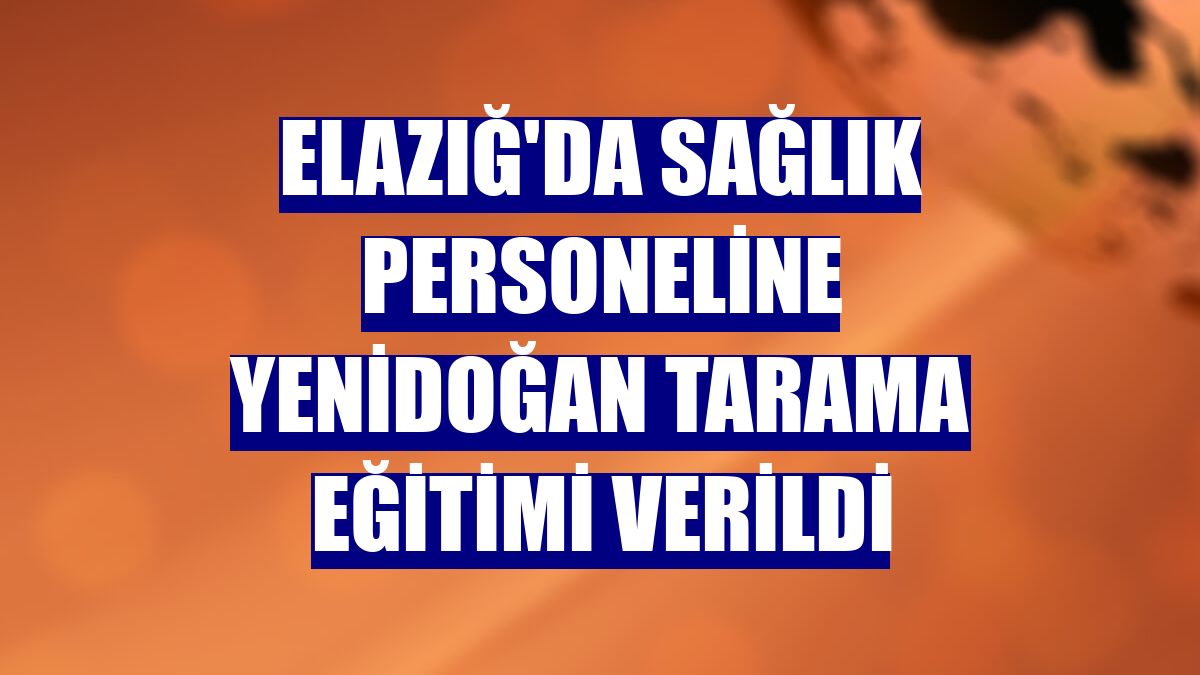 Elazığ'da sağlık personeline yenidoğan tarama eğitimi verildi