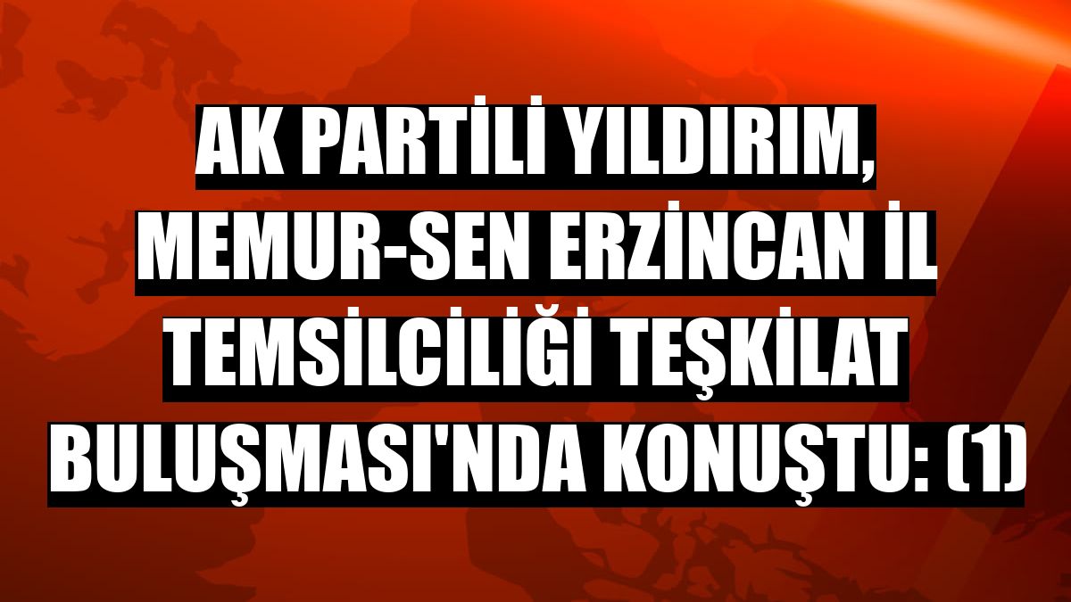 AK Partili Yıldırım, Memur-Sen Erzincan İl Temsilciliği Teşkilat Buluşması'nda konuştu: (1)