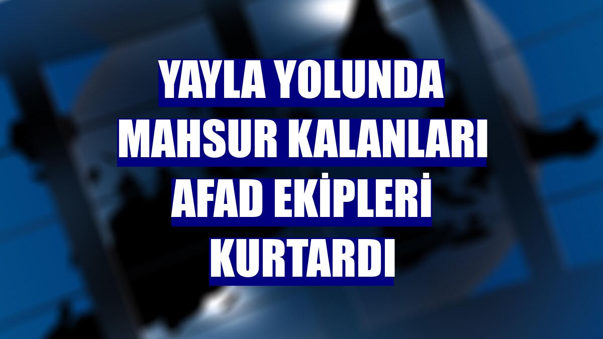 Yayla yolunda mahsur kalanları AFAD ekipleri kurtardı