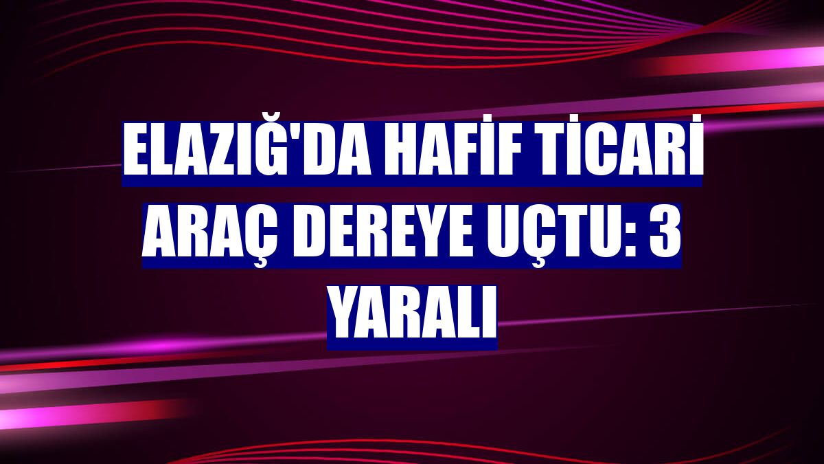 Elazığ'da hafif ticari araç dereye uçtu: 3 yaralı