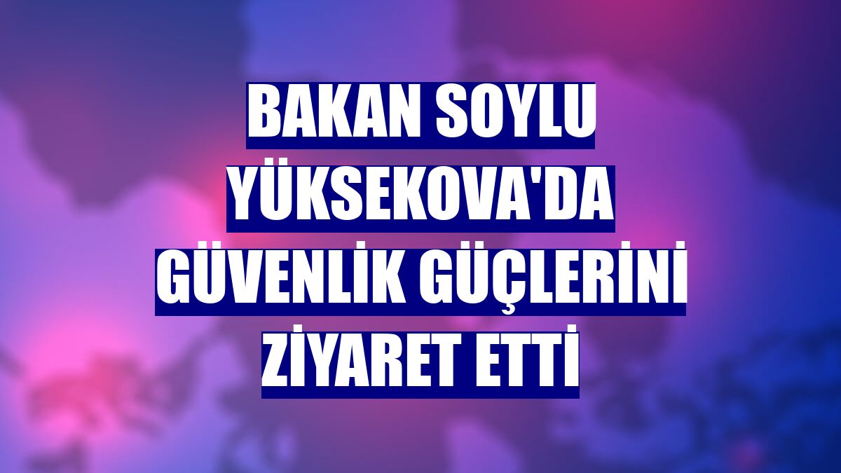 Bakan Soylu Yüksekova'da güvenlik güçlerini ziyaret etti