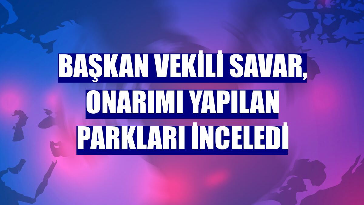Başkan Vekili Savar, onarımı yapılan parkları inceledi