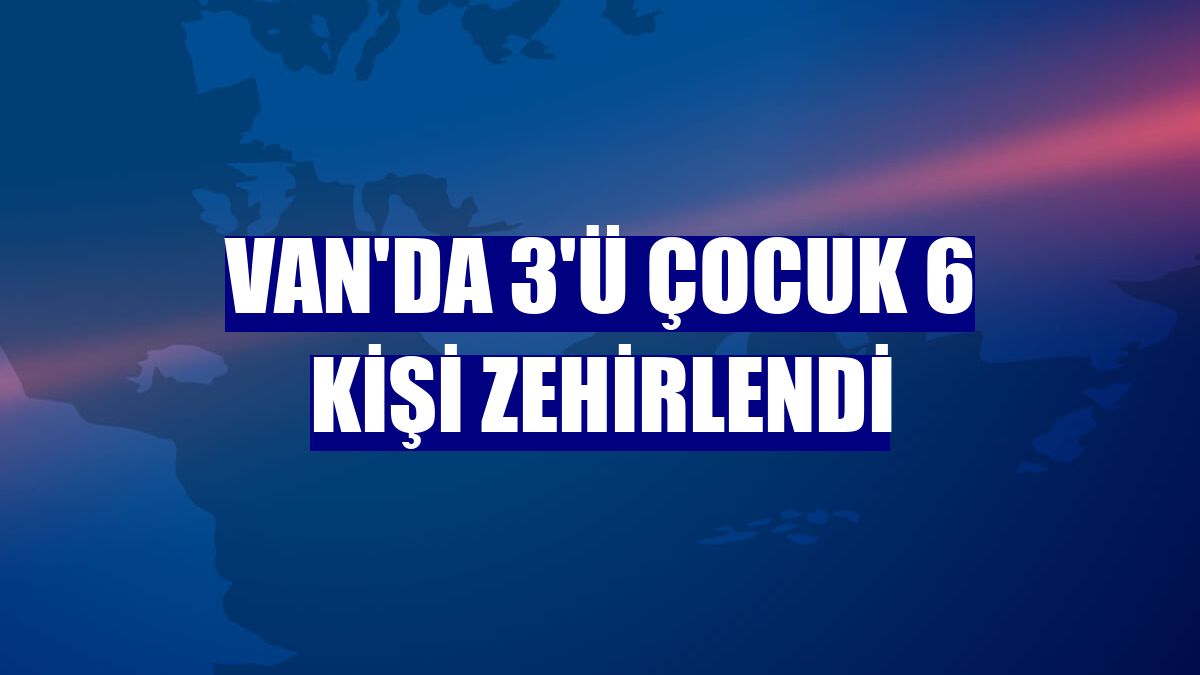 Van'da 3'ü çocuk 6 kişi zehirlendi