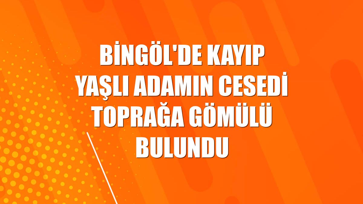 Bingöl'de kayıp yaşlı adamın cesedi toprağa gömülü bulundu