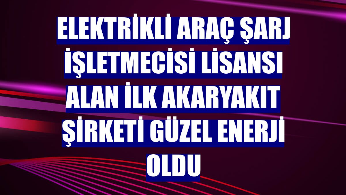Elektrikli araç şarj işletmecisi lisansı alan ilk akaryakıt şirketi Güzel Enerji oldu