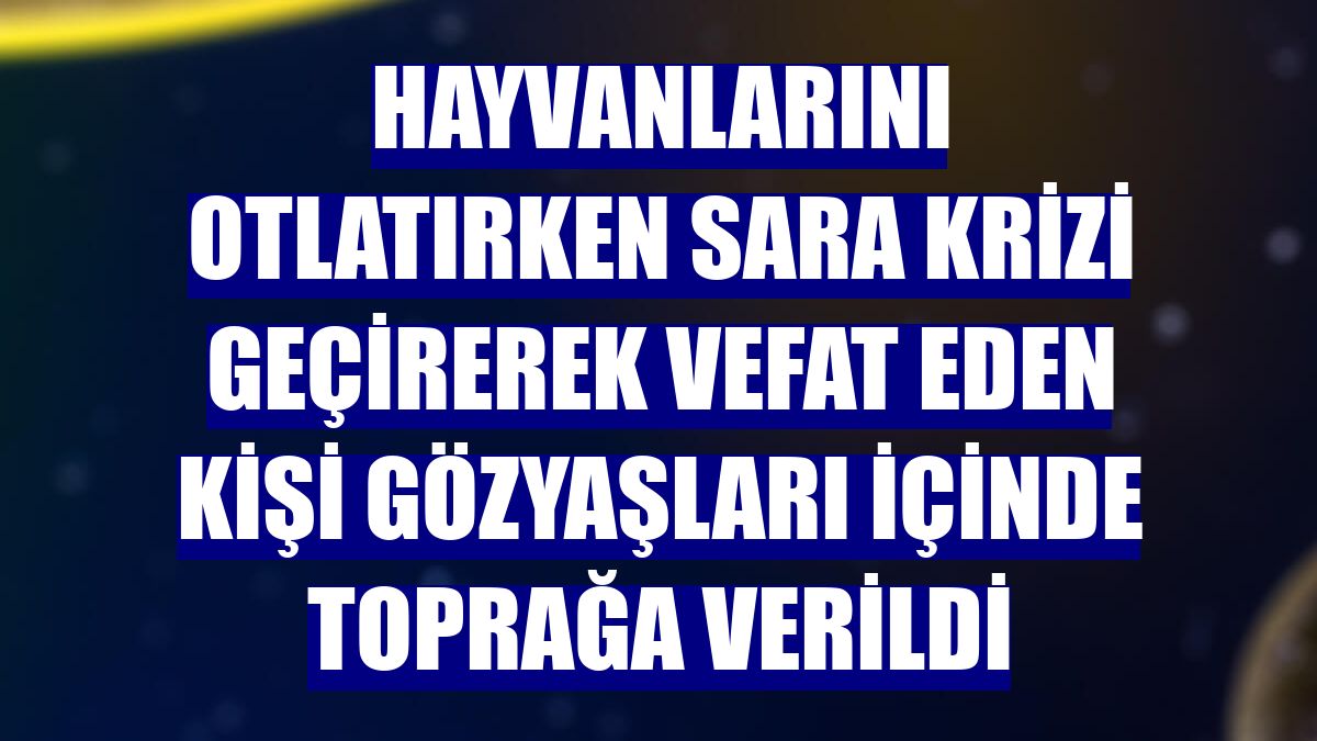Hayvanlarını otlatırken sara krizi geçirerek vefat eden kişi gözyaşları içinde toprağa verildi