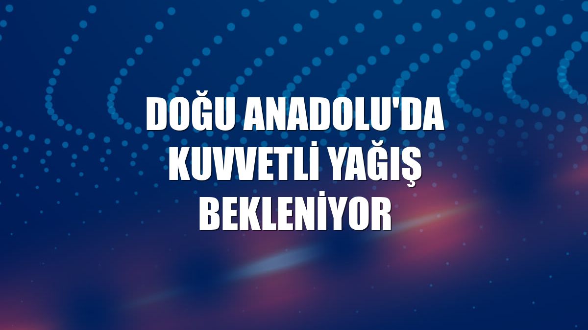 Doğu Anadolu'da kuvvetli yağış bekleniyor