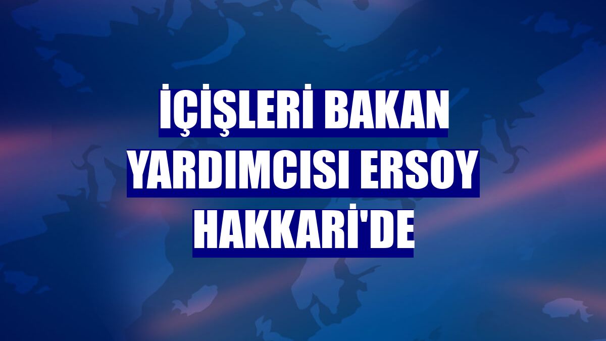İçişleri Bakan Yardımcısı Ersoy Hakkari'de