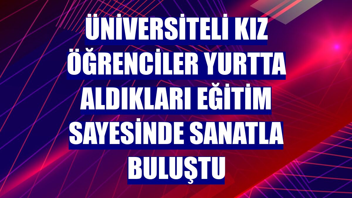 Üniversiteli kız öğrenciler yurtta aldıkları eğitim sayesinde sanatla buluştu