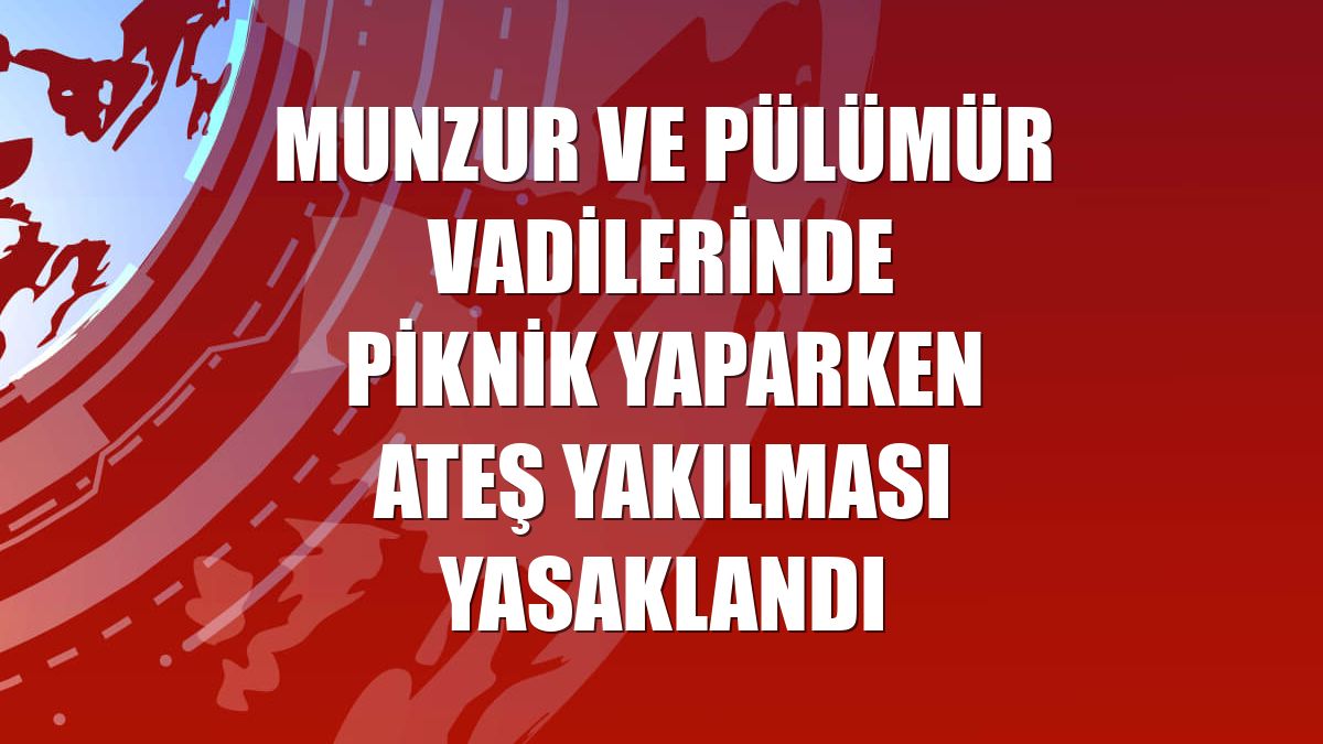 Munzur ve Pülümür vadilerinde piknik yaparken ateş yakılması yasaklandı