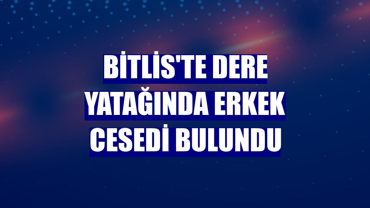 Bitlis'te dere yatağında erkek cesedi bulundu