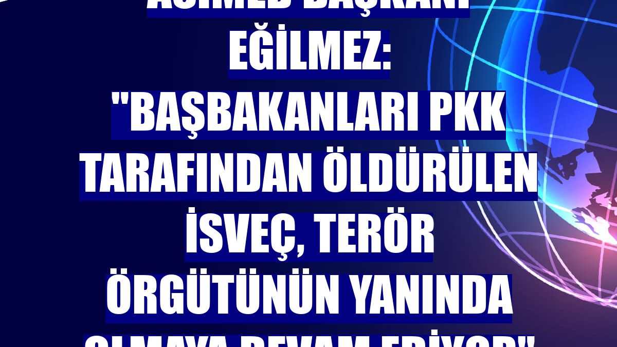 ASİMED Başkanı Eğilmez: "Başbakanları PKK tarafından öldürülen İsveç, terör örgütünün yanında olmaya devam ediyor"