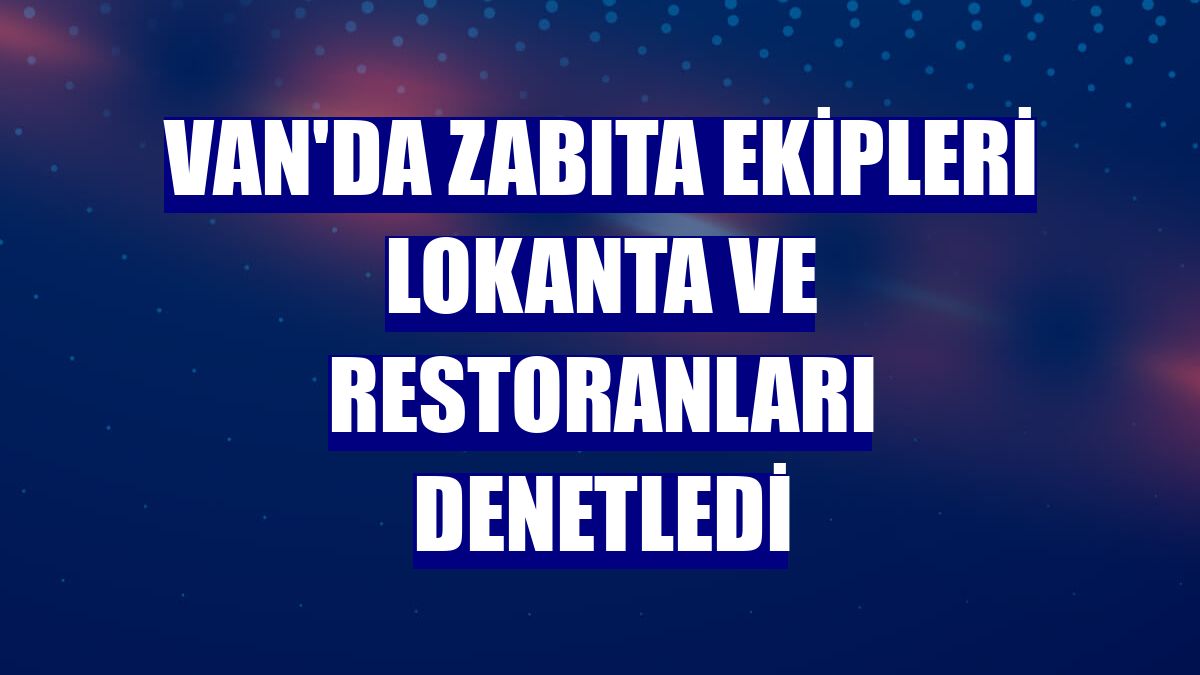 Van'da zabıta ekipleri lokanta ve restoranları denetledi