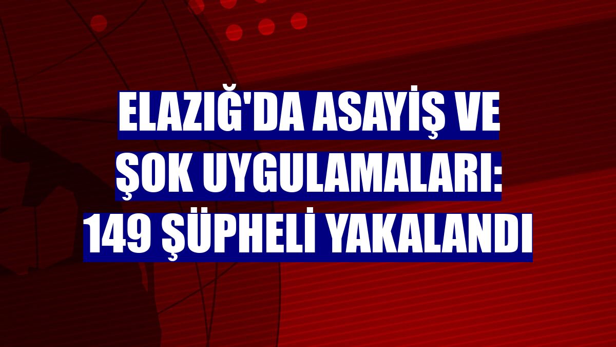 Elazığ'da asayiş ve şok uygulamaları: 149 şüpheli yakalandı