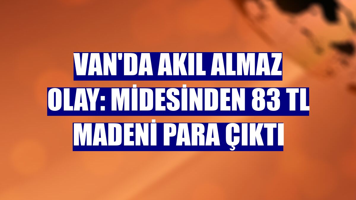 Van'da akıl almaz olay: Midesinden 83 TL madeni para çıktı