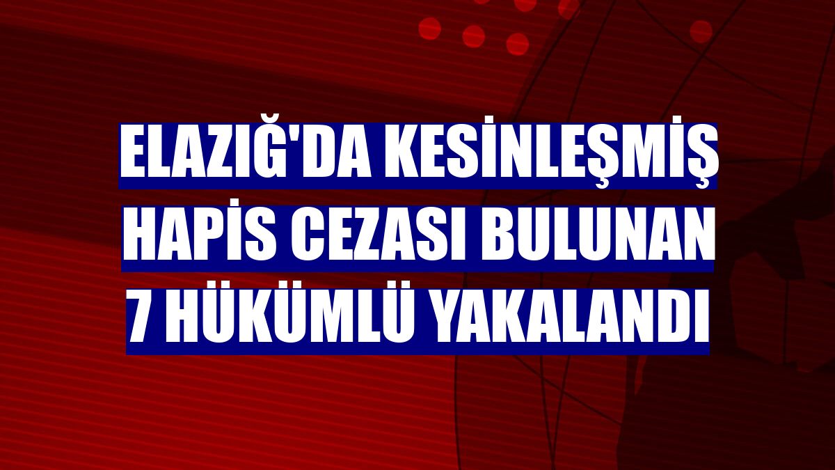 Elazığ'da kesinleşmiş hapis cezası bulunan 7 hükümlü yakalandı