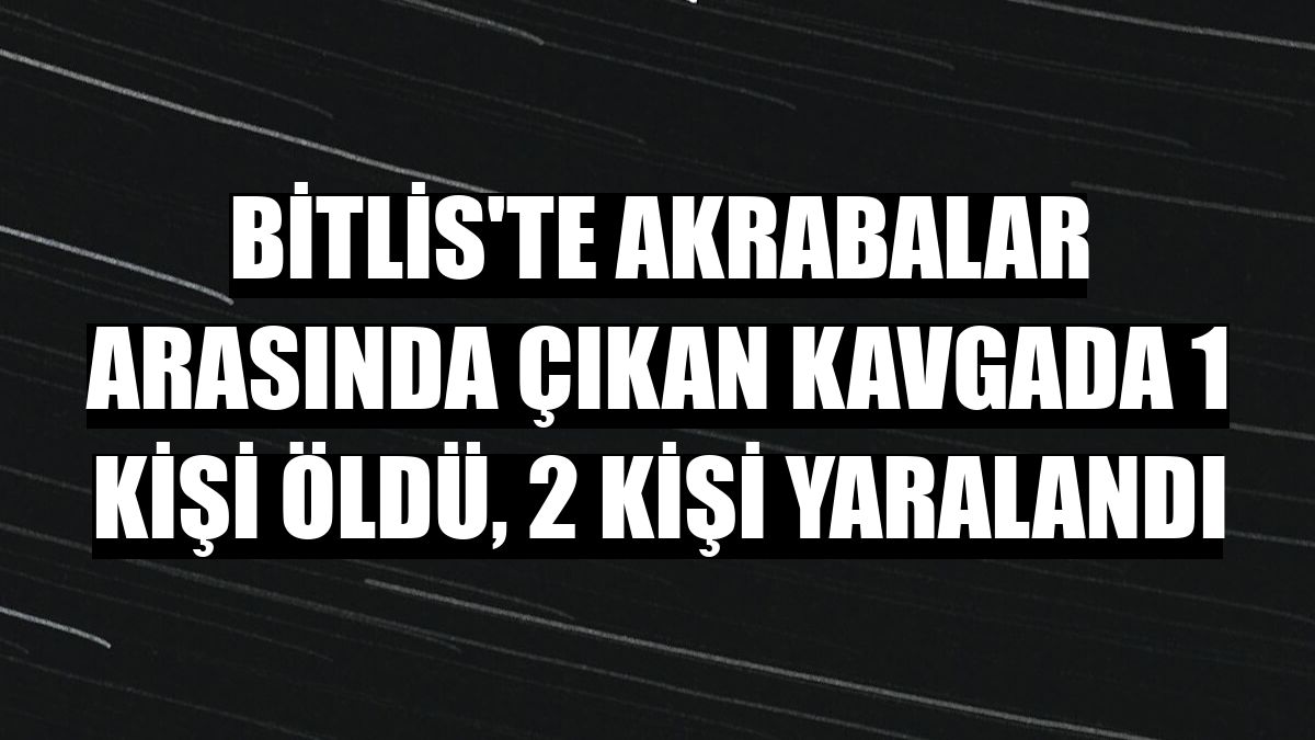 Bitlis'te akrabalar arasında çıkan kavgada 1 kişi öldü, 2 kişi yaralandı