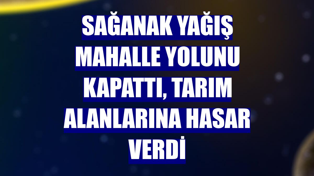 Sağanak yağış mahalle yolunu kapattı, tarım alanlarına hasar verdi