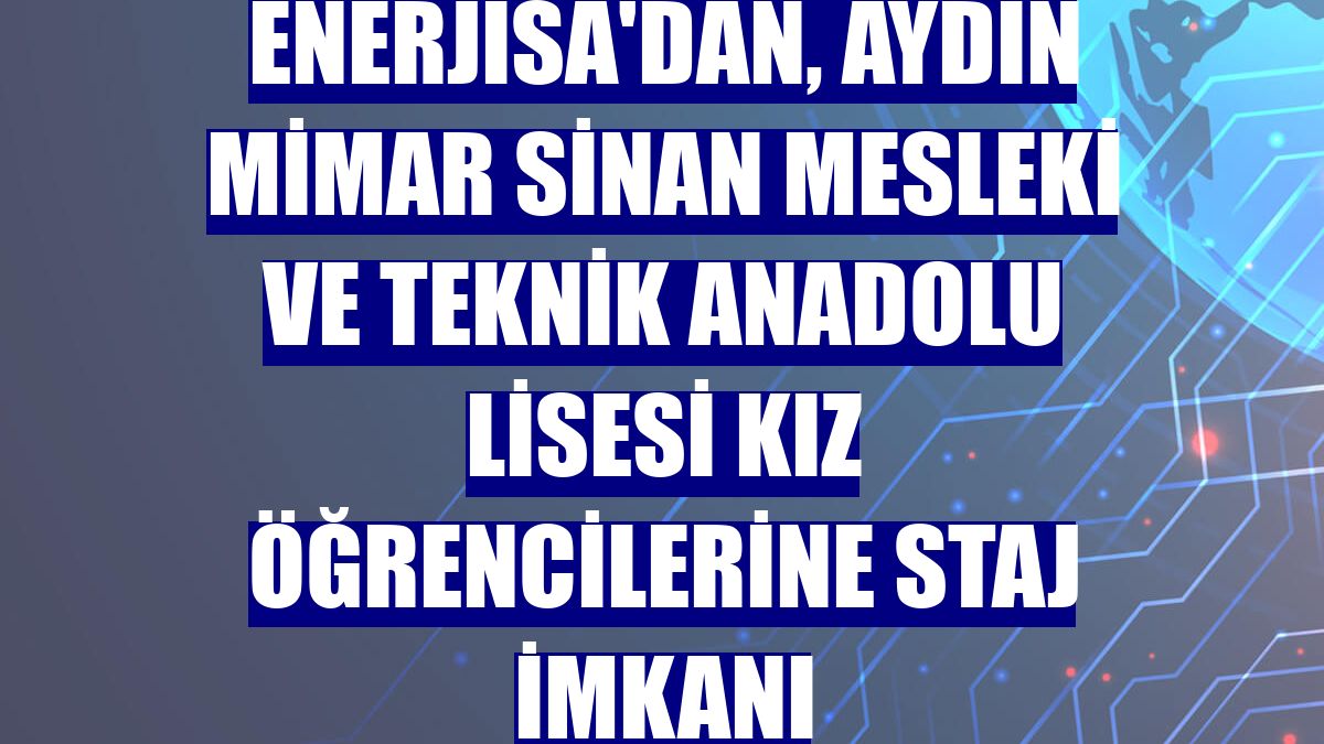 Enerjisa'dan, Aydın Mimar Sinan Mesleki ve Teknik Anadolu Lisesi kız öğrencilerine staj imkanı