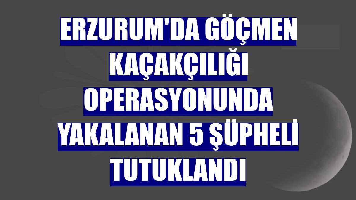 Erzurum'da göçmen kaçakçılığı operasyonunda yakalanan 5 şüpheli tutuklandı