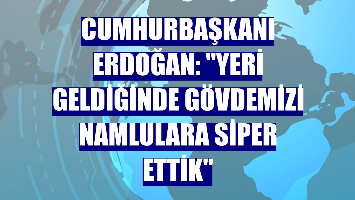 Cumhurbaşkanı Erdoğan: "Yeri geldiğinde gövdemizi namlulara siper ettik"