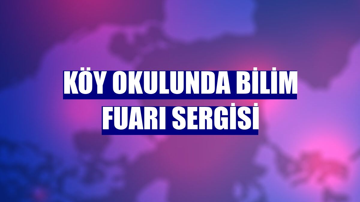 Köy okulunda bilim fuarı sergisi