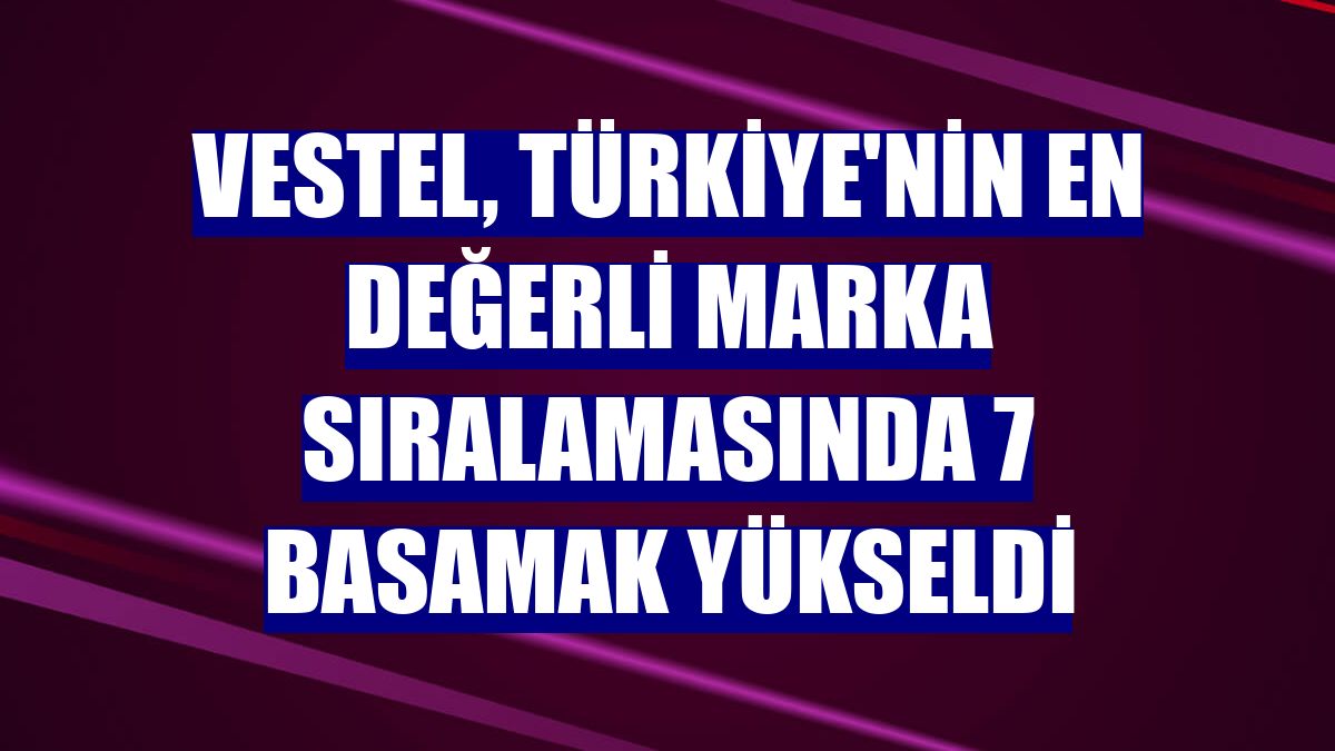 Vestel, Türkiye'nin en değerli marka sıralamasında 7 basamak yükseldi