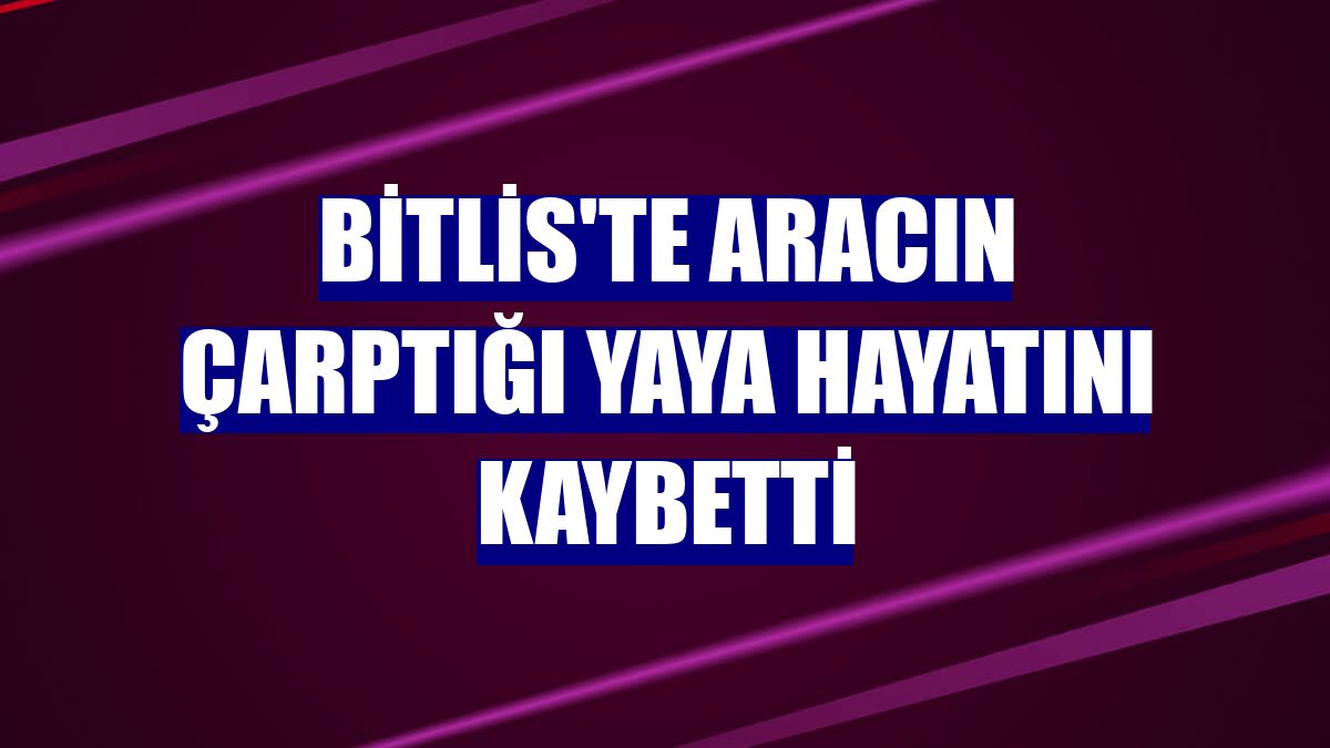 Bitlis'te aracın çarptığı yaya hayatını kaybetti