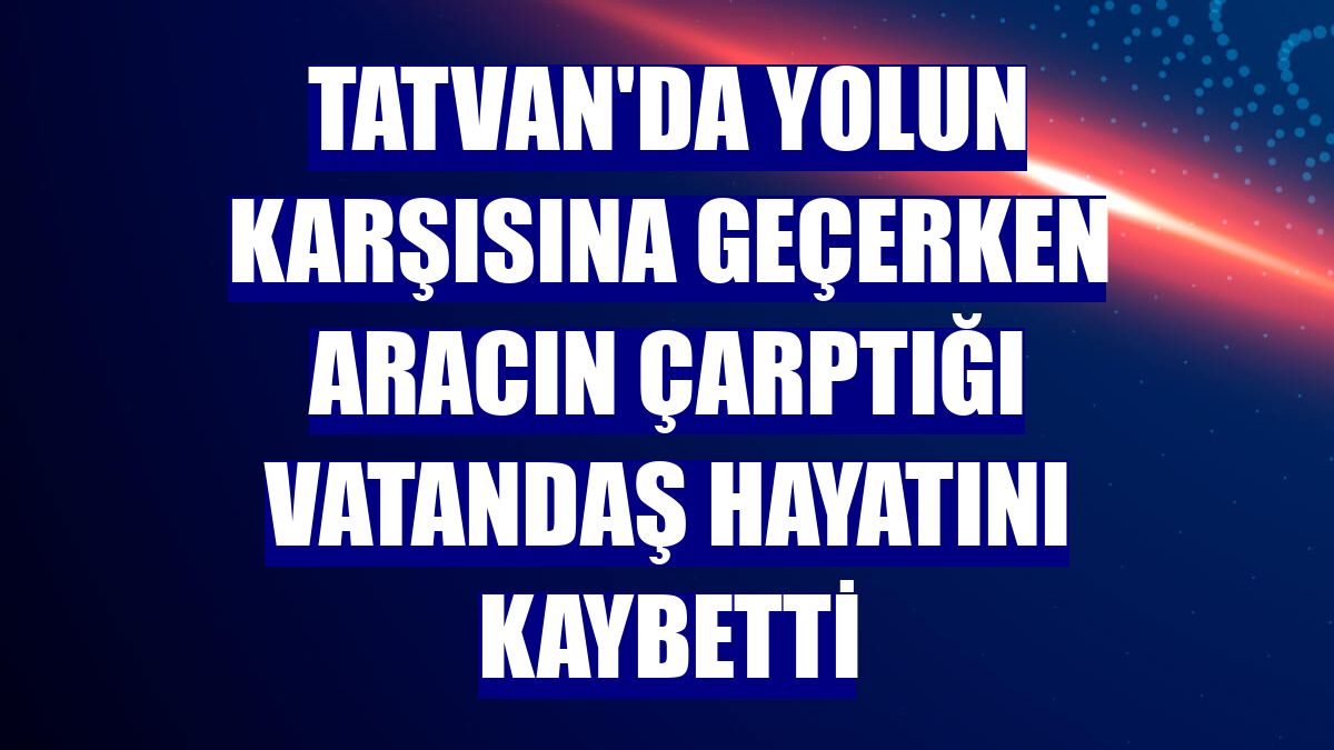 Tatvan'da yolun karşısına geçerken aracın çarptığı vatandaş hayatını kaybetti