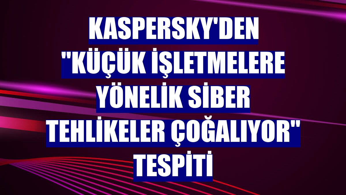 Kaspersky'den "küçük işletmelere yönelik siber tehlikeler çoğalıyor" tespiti